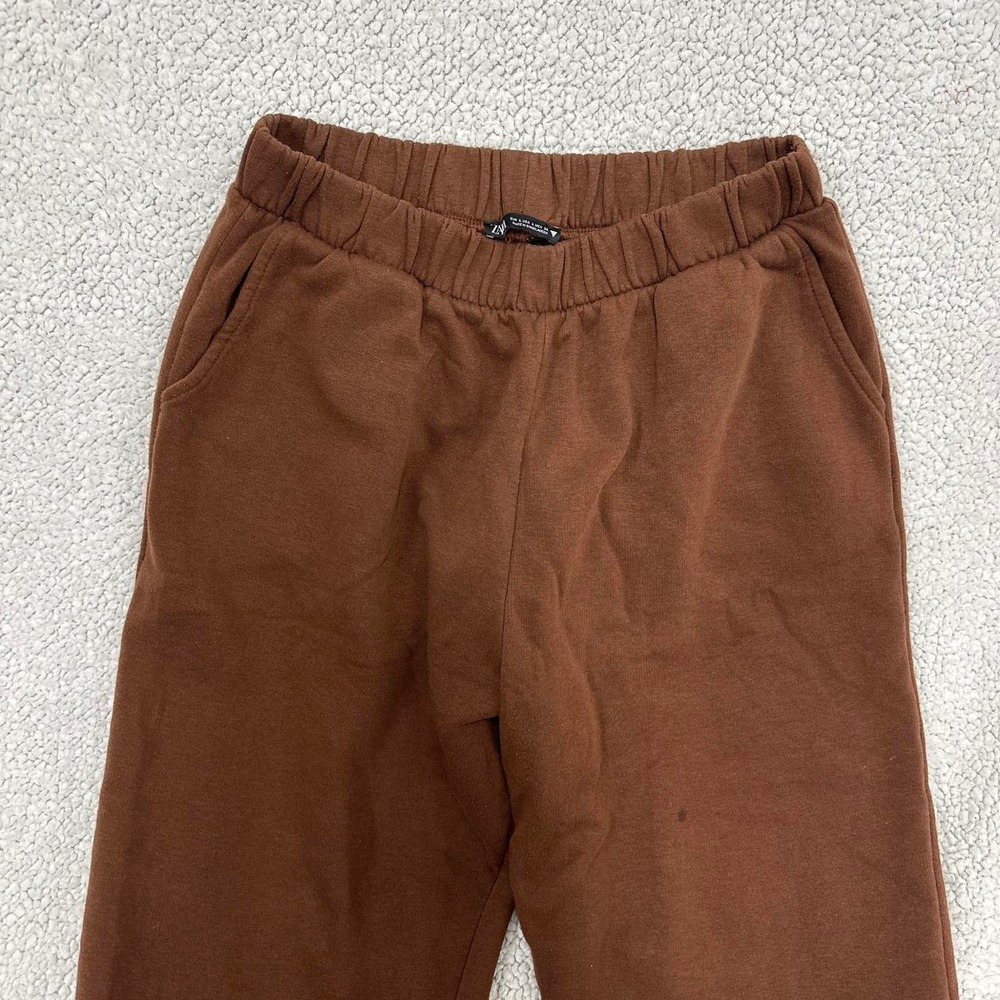 Zara Womens Brown Loungewear Joggers Elastic Waist Sweatpants Size L